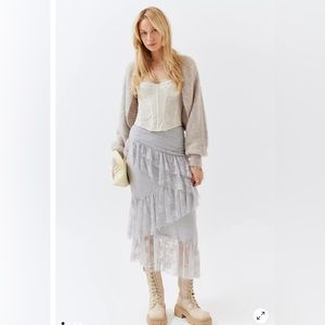 NWT urban outfitters light blue ruffle skirt